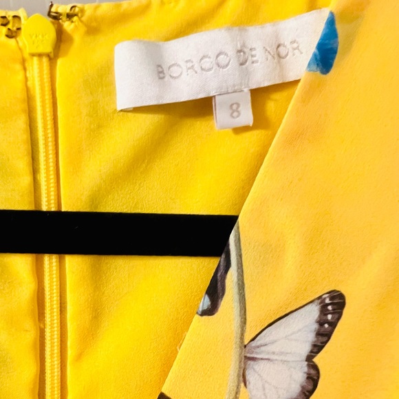 BORGO DE NOR IRIS YELLOW BLUE HIGH LOW DRESS MSRP $805 RADIANT - Picture 5 of 8